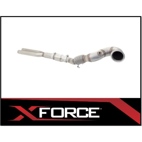 XFORCE 304 STAINLESS STEEL DUMP PIPE WITH CAT (4" TO 3") FITS AUDI RS3 8V HATCH 2015-2017