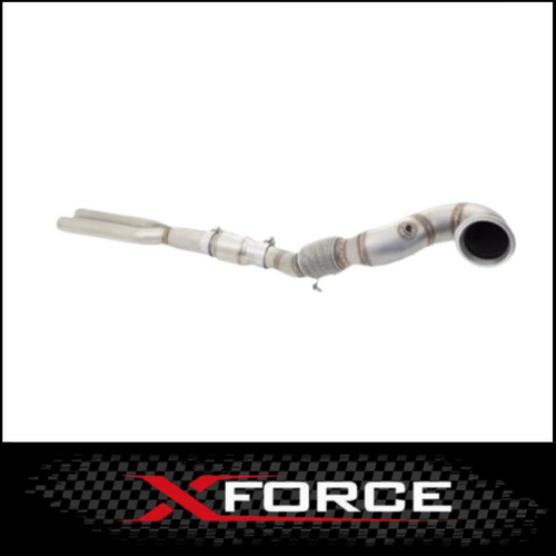 XFORCE 304 STAINLESS STEEL DUMP PIPE WITH CAT (4" TO 3") FITS AUDI RS3 8V HATCH 2015-2017
