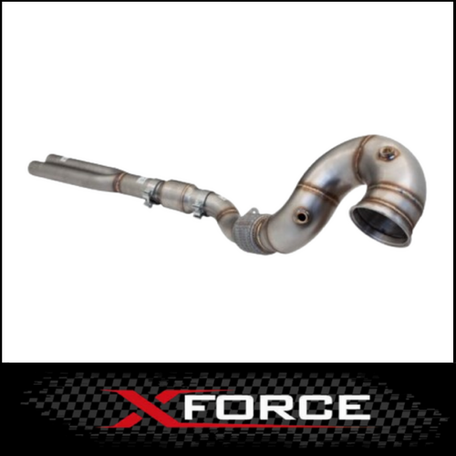 XFORCE 304 STAINLESS STEEL DUMP PIPE WITH CAT (4" TO 3") FITS AUDI RS3 8V HATCH/SEDAN 2017-2021