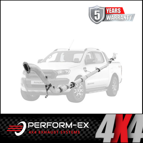 PERFORM-EX 3" STAINLESS STEEL CAT/PIPE ONLY TURBO BACK EXHAUST SYSTEM FITS FORD RANGER PX 3.2L 5CYL 2016-2022 (DPF DELETE)