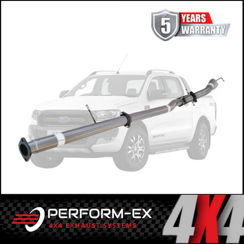 PERFORM-EX 3" STAINLESS STEEL DPF BACK EXHAUST SYSTEM FITS FORD RANGER PX 3.2L TD 10/2016-5/2022 - PIPE ONLY (FD254-POSS)