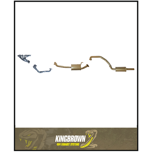 KING BROWN EXTRACTORS & 2.5" EXHAUST KIT FITS TOYOTA LANDCRUISER FZJ80R 4.5L 1FZ 6CYL PETROL 11/1992-2/1998 (KB12015-HXMR)