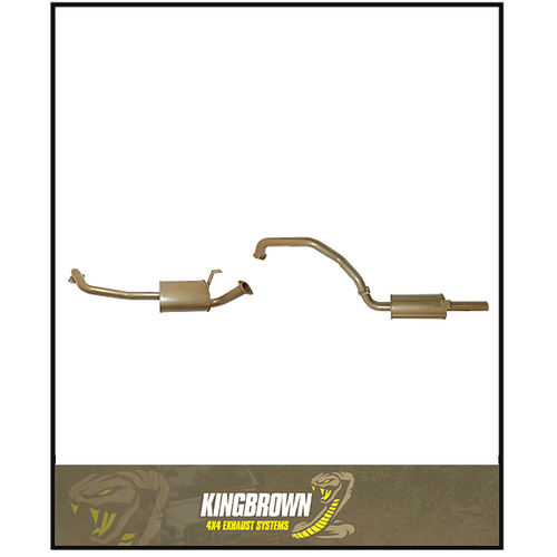 KING BROWN ENGINE PIPE BACK 2.5" EXHAUST KIT FITS TOYOTA LANDCRUISER FZJ80R 4.5L 1FZ 6CYL PETROL 11/1992-2/1998 (KB12015-XXMR)