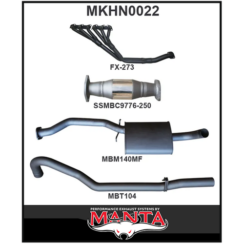 MANTA 2.5" ENGINE BACK EXHAUST SYSTEM FITS HOLDEN COMMODORE VL 3.0L 6CYL SEDAN (MKHN0022)