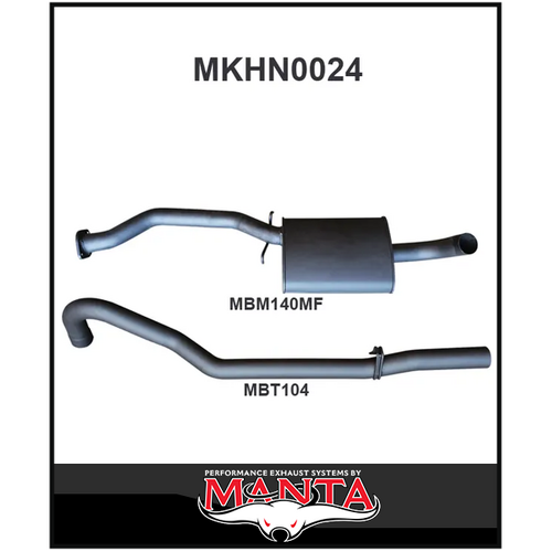 MANTA 2.5" CAT BACK EXHAUST SYSTEM FITS HOLDEN COMMODORE VL 5.0L V8 SEDAN (MKHN0024)