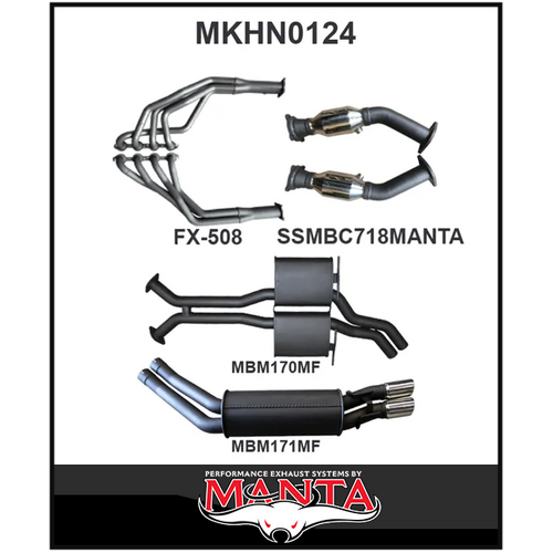 MANTA ENGINE BACK EXHAUST SYSTEM FITS HOLDEN COMMODORE VT VX VY VZ 5.7L 6.0L V8 SEDAN (MKHN0124)