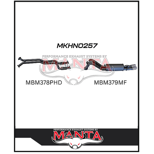 MANTA 2.5" DUAL CAT BACK EXHAUST SYSTEM HOTDOG/MUFFLER FITS HOLDEN COMMODORE VY VZ V8 ONE TONNER (MKHN0257)