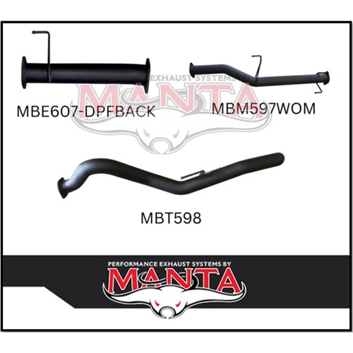 MANTA 3" DPF BACK EXHAUST SYSTEM FITS HOLDEN COLORADO RG 2.8L 4CYL 8/16-12/20