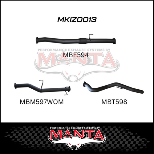 MANTA 3" DPF BACK EXHAUST SYSTEM FITS ISUZU D-MAX TF 3.0L TD 4CYL 2016-6/2020 - PIPE ONLY (MKIZ0013)