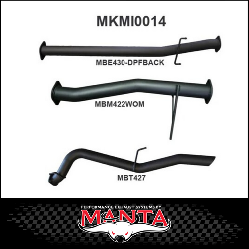 MANTA 3" DPF BACK EXHAUST SYSTEM FITS MITSUBISHI TRITON MQ MR 2.4L 4N15 4CYL 3/2015-ON (MKMI0014)