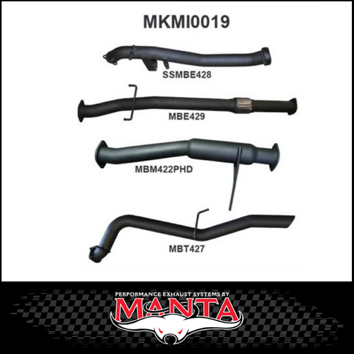 MANTA 3" TURBO BACK EXHAUST SYSTEM NO CAT WITH HOTDOG FITS MITSUBISHI TRITON MQ MR 2.4L 4N15 4CYL 3/2015-ON (MKMI0019)
