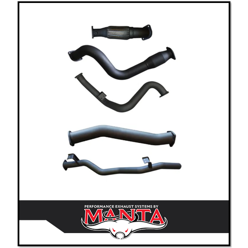MANTA 3" TURBO BACK EXHAUST SYSTEM NO CAT/PIPE ONLY FITS TOYOTA LANDCRUISER VDJ79R 4.5L V8 SINGLE CAB 2007-2016 (MKTY0009)