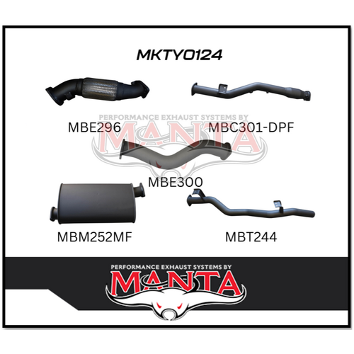 MANTA 3" TURBO BACK EXHAUST SYSTEM FITS TOYOTA LANDCRUISER VDJ79R 4.5L V8 2016-2025 (MKTY0124)