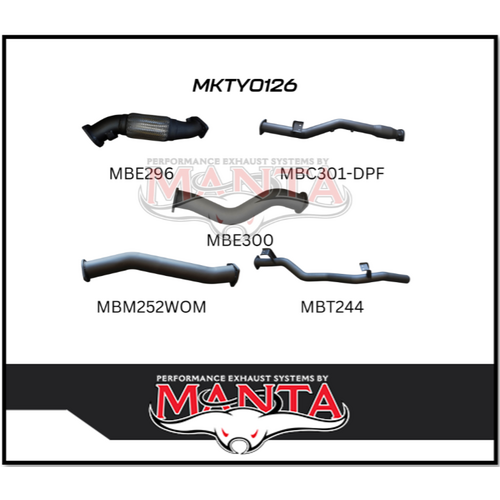 MANTA 3" TURBO BACK EXHAUST SYSTEM FITS TOYOTA LANDCRUISER VDJ79R 4.5L V8 2016-2025 (MKTY0126)