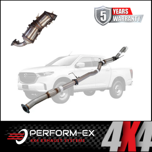 PERFORM-EX 3" STAINLESS STEEL TURBO BACK EXHAUST SYSTEM WITH DPF DUMMY FITS MAZDA BT-50 RG 3.0L 4CYL 7/2020-ON - HOTDOG