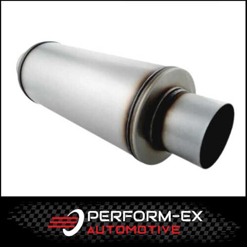 PERFORM-EX 6" ROUND X 14" LONG 3" 409 STAINLESS MEGA FLOW UNIVERSAL MUFFLER (O826GP-409R)