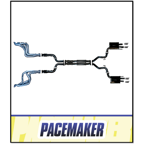 PACEMAKER HEADERS, CATS & 3" CAT BACK EXHAUST WITH QUAD TIPS FITS FORD MUSTANG FN 6TH GEN 5.0L V8 COYOTE 2018-2023 (PP4178-57)