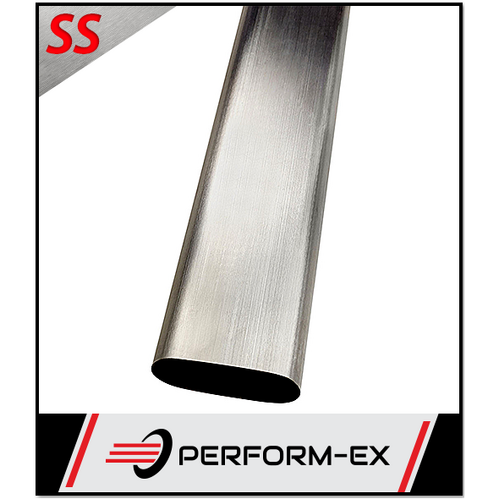 2.5" Stainless Steel Oval Exhaust Tube Pipe - 1MTR Length (SOT250-304B)