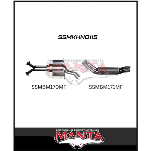 MANTA CATBACK EXHAUST SYSTEM FITS HOLDEN COMMODORE VT VX VY VZ 5.7L 6.0L V8 SEDAN (SSMKHN0115)