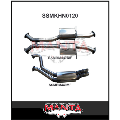 MANTA 3" CATBACK EXHAUST SYSTEM FITS HOLDEN COMMODORE VT VX VY VZ 5.7L 6.0L V8 SEDAN (SSMKHN0120)