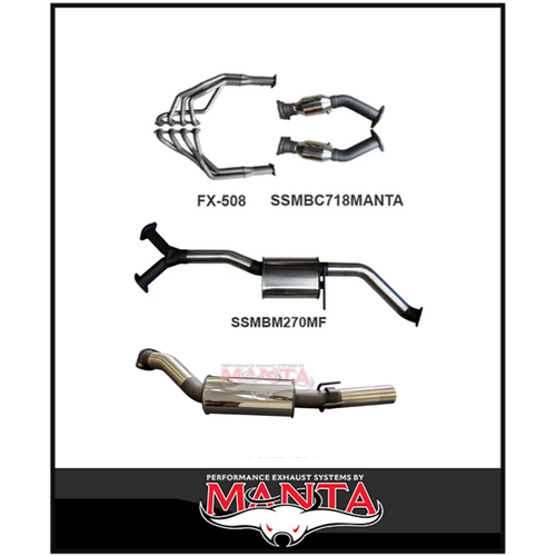 MANTA ENGINE BACK EXHAUST SYSTEM FITS HOLDEN COMMODORE VT VX VY VZ 5.7L 6.0L V8 SEDAN (SSMKHN0122)