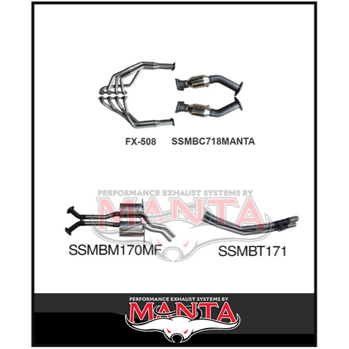 MANTA ENGINE BACK STAINLESS STEEL EXHAUST SYSTEM FITS HOLDEN COMMODORE VT VX VY VZ 5.7L 6.0L V8 SEDAN (SSMKHN0126)