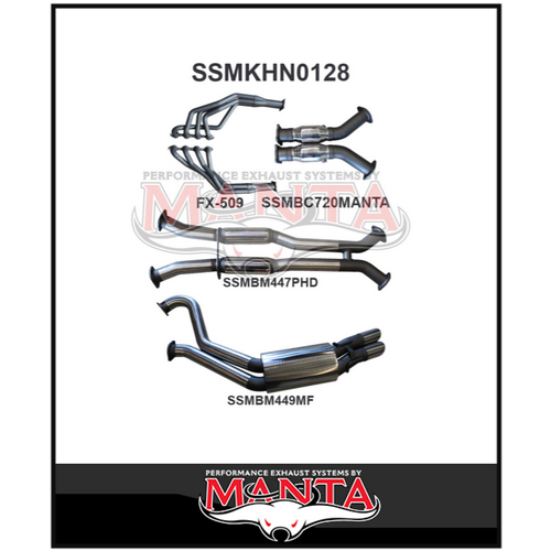 MANTA ENGINE BACK EXHAUST SYSTEM FITS HOLDEN COMMODORE VT VX VY VZ 5.7L 6.0L V8 SEDAN (SSMKHN0128)