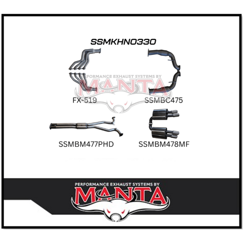 MANTA ENGINE BACK EXHAUST SYSTEM FITS HOLDEN COMMODORE VE VF 6.0L 6.2L V8 SEDAN/WAGON (SSMKHN0330)
