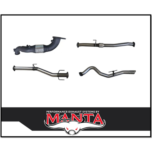 MANTA 3" STAINLESS STEEL TURBO BACK EXHAUST WITH CAT/PIPE ONLY FITS MAZDA BT-50 RG 3.0L TD 4CYL 2020-ON (SSMKMA0015)
