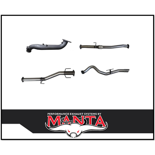 MANTA 3" STAINLESS STEEL TURBO BACK EXHAUST NO CAT/WITH PIPE ONLY FITS MAZDA BT-50 RG 3.0L TD 4CYL 2020-ON (SSMKMA0018)