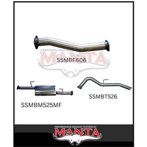 MANTA 3" DPF BACK EXHAUST WITH MUFFLER FITS NISSAN NAVARA D23 NP300 2.3L TD 4CYL 2015-ON (SSMKNI0076M)