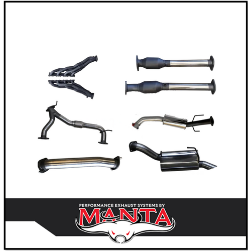 MANTA 3" STAINLESS STEEL COMPLETE EXHAUST SYSTEM WITH MEDIUM CENTRE MUFFLER FITS NISSAN PATROL Y62 5.6L V8 2012-ON (SSMKNI0110)
