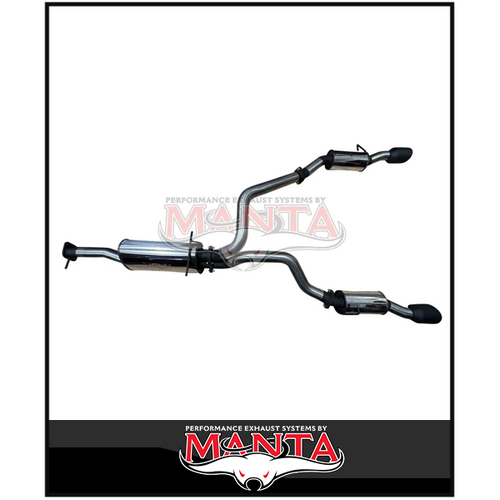 MANTA 3" STAINLESS STEEL CAT BACK EXHAUST WITH REAR RESONATORS FITS RAM 1500 DT 5.7L V8 2020-ON (BLACK TIPS)