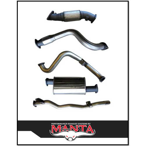 MANTA 3" STAINLESS STEEL TURBO BACK EXHAUST SYSTEM NO CAT/WITH MUFFLER FITS TOYOTA LANDCRUISER VDJ79R 4.5L V8 SINGLE CAB 2007-2016 (SSMKTY0007)