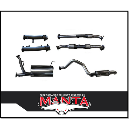 MANTA 2.5" TWIN INTO 3" STAINLESS STEEL TURBO BACK EXHAUST WITH CAT & 2 MUFFLERS FITS TOYOTA LANDCRUISER VDJ200R 2015-2021 (SSMKTY0101)