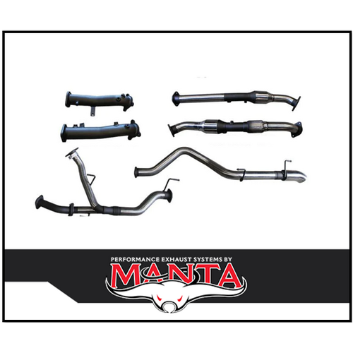 MANTA 2.5" Twin into 3" SS Turbo Back Exhaust with Cat & No Mufflers For Toyota Landcruiser VDJ200R 2015-2021