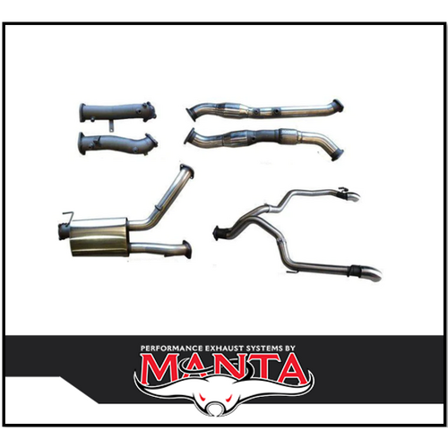 MANTA 3" TWIN STAINLESS STEEL TURBO BACK EXHAUST SYSTEM (L & R EXIT) WITH CATS/1 MUFFLER FITS TOYOTA LANDCRUISER VDJ200R 2015-2021 (SSMKTY0107)