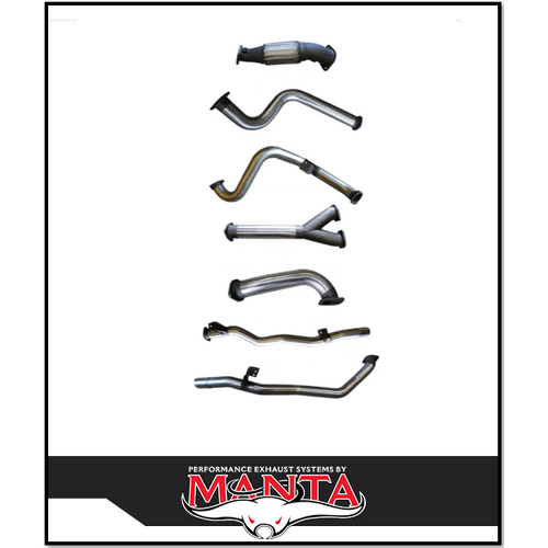 MANTA 3" TWIN STAINLESS STEEL TURBO BACK EXHAUST SYSTEM WITH CAT/PIPE ONLY FITS TOYOTA LANDCRUISER VDJ79R 4.5L V8 SINGLE CAB 2007-2016 (SSMKTY0118)