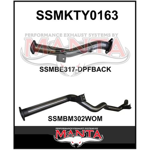MANTA 3" STAINLESS STEEL DPF BACK EXHAUST SYSTEM FITS TOYOTA LANDCRUISER VDJ76R 4.5L V8 WAGON 2016-ON