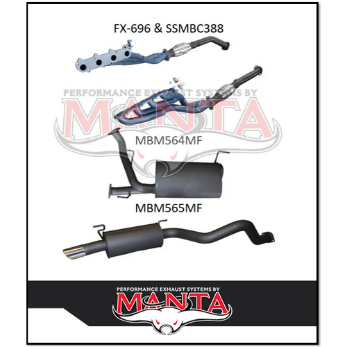 MANTA EXTRACTORS, CATS & STAINLESS STEEL 3" CAT BACK EXHAUST SYSTEM FITS TOYOTA LANDCRUISER UZJ200R 2007-2012 (SSMKTY0179)