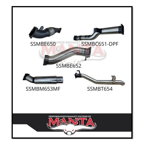 MANTA 4" STAINLESS STEEL TURBO BACK EXHAUST SYSTEM FITS TOYOTA LANDCRUISER VDJ79R 4.5L V8 2016-ON (SSMKTY0192)