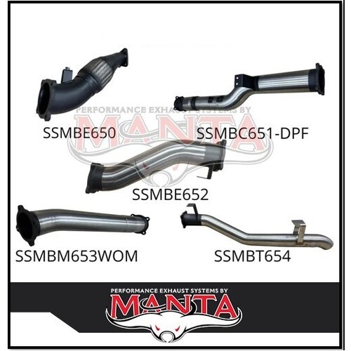 MANTA 4" STAINLESS STEEL TURBO BACK EXHAUST SYSTEM FITS TOYOTA LANDCRUISER VDJ79R 4.5L V8 2016-ON (SSMKTY0195)