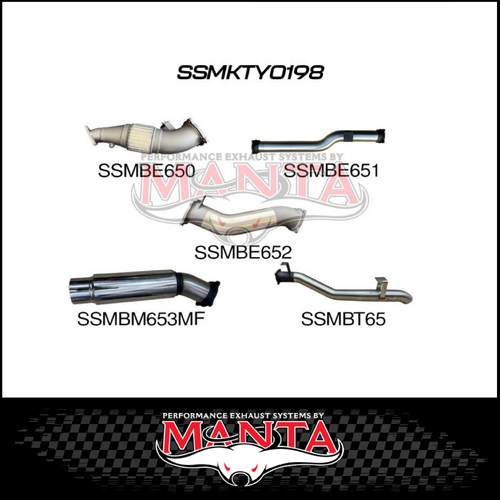 MANTA 4" STAINLESS STEEL TURBO BACK EXHAUST SYSTEM FITS TOYOTA LANDCRUISER VDJ79R 4.5L V8 DUAL CAB 2012-2016 - NO CAT/MUFFLER (SSMKTY0198)