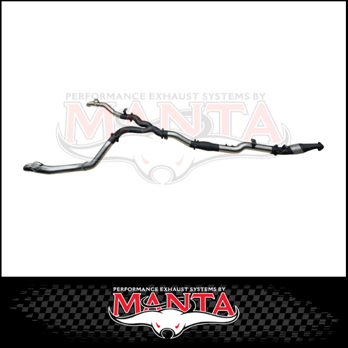 MANTA TWIN 4" STAINLESS STEEL TURBO BACK EXHAUST SYSTEM FITS TOYOTA LANDCRUISER VDJ79R 4.5L V8 2016-2025 - CAT/PIPE ONLY (SSMKTY0222)