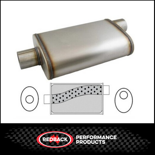 9" X 4" OVAL 16" LONG 2" O/C MEGA POWER 409 STAINLESS STEEL UNIVERSAL MUFFLER