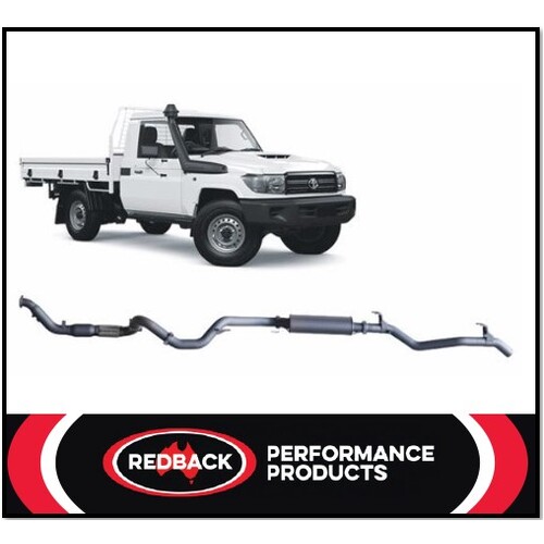REDBACK 3" 409 STAINLESS STEEL TURBO BACK EXHAUST SYSTEM WITH CAT/MUFFLER FITS TOYOTA LANDCRUISER VDJ79R 2007-2016 SINGLE CAB (TLX40200-CM)