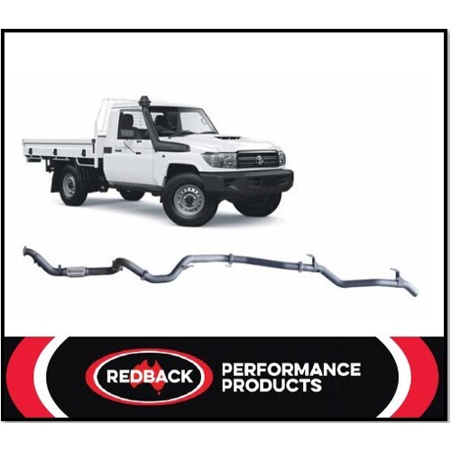 REDBACK 3" 409 STAINLESS STEEL TURBO BACK EXHAUST SYSTEM WITH CAT/PIPE ONLY FITS TOYOTA LANDCRUISER VDJ79R 2007-2016 SINGLE CAB (TLX40200-CP)