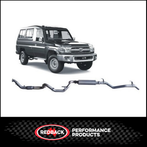 REDBACK 3" TURBO BACK NO CAT/MUFFLER EXHAUST SYSTEM FITS TOYOTA LANDCRUISER VDJ78R 2007-2016 TROOP CARRIER (TLX40400-PM)