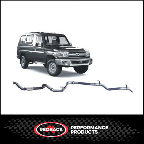 REDBACK 3" TURBO BACK NO CAT/PIPE ONLY EXHAUST SYSTEM FITS TOYOTA LANDCRUISER VDJ78R 2007-2016 TROOP CARRIER (TLX40400-PO)
