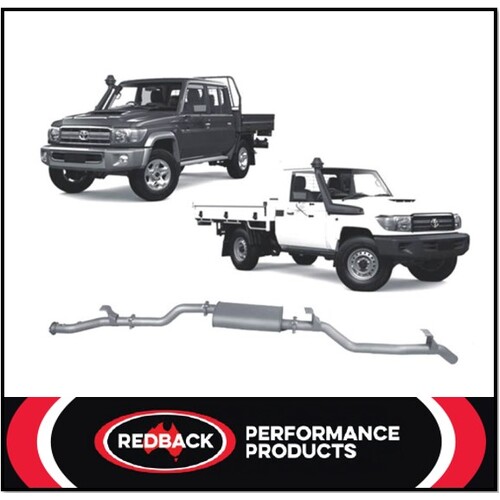 REDBACK 3" 409 STAINLESS STEEL DPF BACK EXHAUST SYSTEM WITH MUFFLER FITS TOYOTA LANDCRUISER VDJ79R 2016-ON